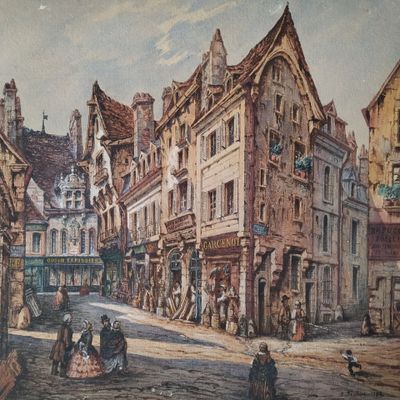 P. FROCHOT, 1858 Scène de village - Photo 1