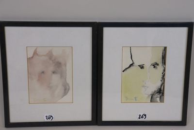 two framed pictures of a dog and a cat