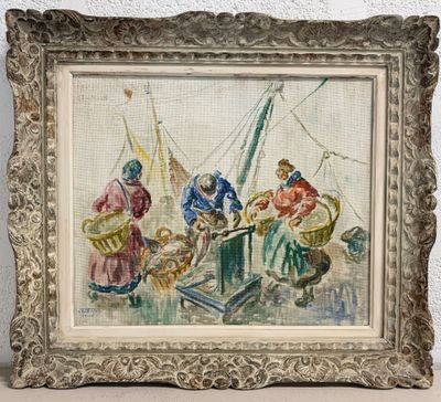 an image of a painting of a group of people on a boat