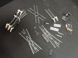 a lot of train tracks that are laying on a table