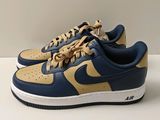 nike air force 1 low ' 07 lv navy / gold / white