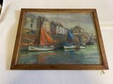 une image d'une peinture de bateaux dans l'eau