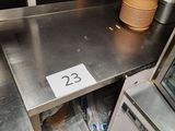 a stainless steel counter with a number 23 on it