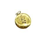 an image of a gold locke with a flower on it