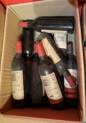 many bottles of wine in a box on the floor