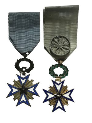 deux médailles et une médaille sont représentées sur un fond blanc