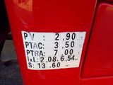 a sticker on the back of a red car