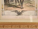 a picture of a painting of a man on a horse
