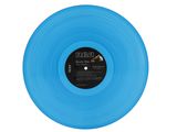 an image of a blue vinyl record on a white background