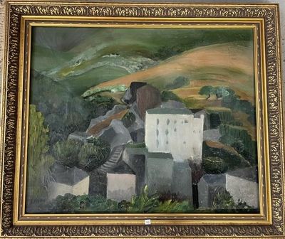 un tableau représentant un homme avec une guitare accroché au mur