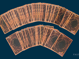 a picture of a set of playing cards on a blue background