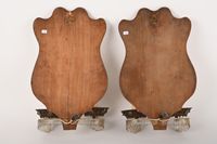 Paire d'appliques décoratives à deux lumières en fer et à l'… (photo 5)