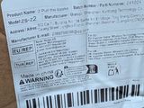 a label on the back of a box that has a barcode on it