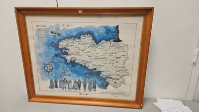 a picture of a picture of a map in a wooden frame