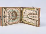 an open book with a picture of a man on it