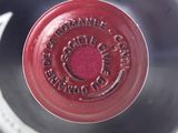 a close up of a wine bottle with a label on it