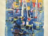 une image représentant un tableau de voiliers dans un port