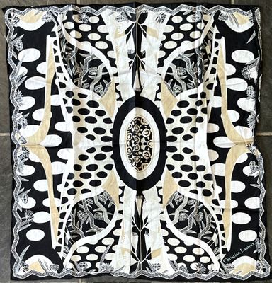 CHRISTIAN LACROIX. Carré en coton imprimé à décor stylisé br…