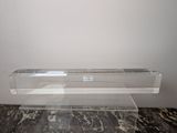 a glass shelf with a glass shelf on top of it