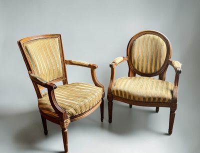 pair of louis xvi style armchairs