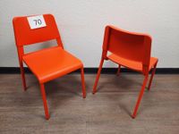6 chaises en métal et plastique vermillon (photo 2)