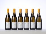 six bottles of white wine lined up in a row