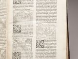 a book open to a page with a drawing on it