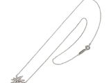 an image of a silver necklace with a starfish charm on it
