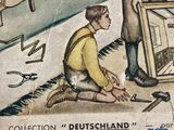 a painting of a man sitting on the ground next to another man