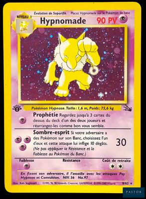 La carte Pokémon représente un poney jaune.