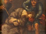 an image of a painting of a man holding a child on his lap