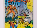 la couverture d'une bande dessinée insolite, sur laquelle on voit un homme survolant une ville