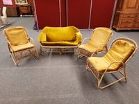 Salon en rotin et bambou courbé comprenant trois fauteuils à… (photo 2)