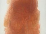 le dessin d'une feuille de papier orange sur un fond blanc