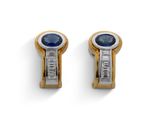 paire de boucles d'oreilles saphir et diamant