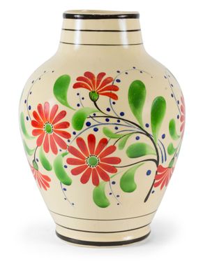 BOSCH FRERES KERAMIS, vase pansu à décor floral