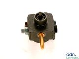 an image of a black and gold valve on a white background