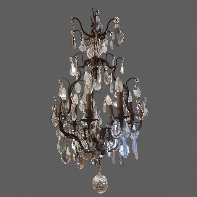 an image of a chandelier with crystals hanging from it ' s ceiling
