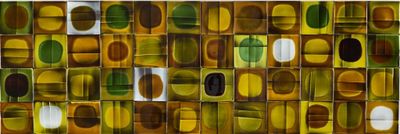 a picture of a picture of a wall made out of circles