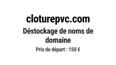 Nom de domaine cloturepvc.com. Catégorie: Construction et BT…