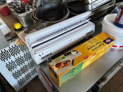 a box of food on a kitchen counter next to a stove