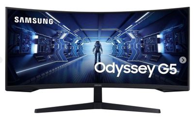 un écran incurvé Samsung portant l'inscription « Odyssey G5 »
