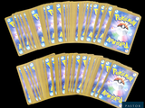 several cards of pokemon are arranged in a row on a black background