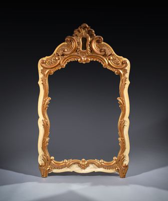 an ornate gold frame on a black background