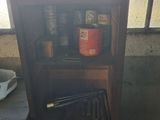 a shelf that has a bunch of items on it