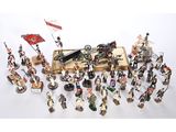many figurines of soldiers and soldiers on display