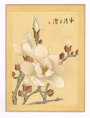 CHINE / Suite de 5 peintures originales sur soie (gouache aq…