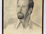 painting of a man with a beard and a white shirt