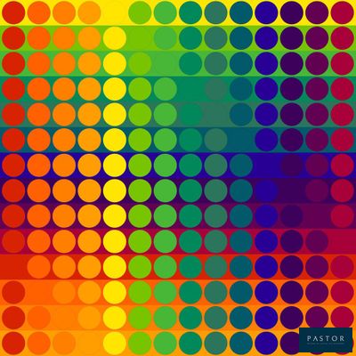 une image représentant un fond multicolore orné de cercles et de carrés
