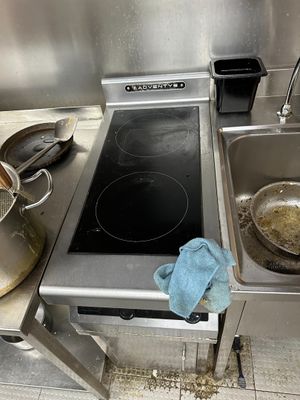 a pot and pan on the stove in the kitchen